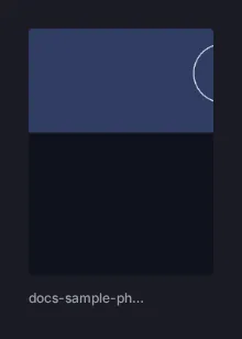 The tile of the uploaded photo with its file name underneath.